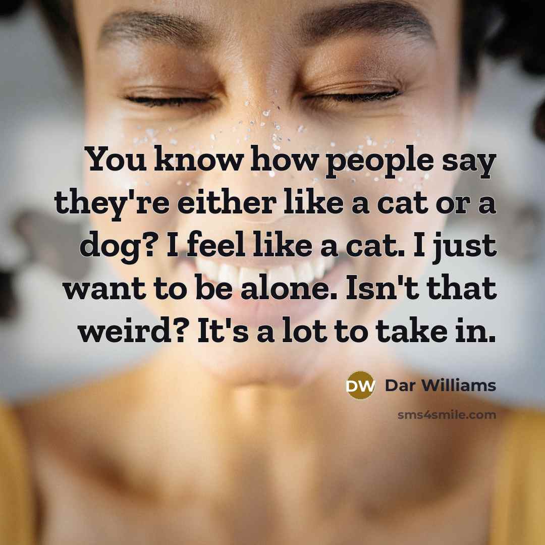 “You know how people say they're either like a cat…” quote by Dar Williams