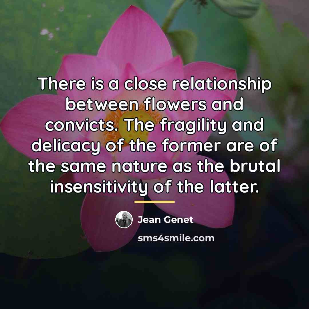 “There is a close relationship between flowers and convicts. The…” quote by Jean Genet