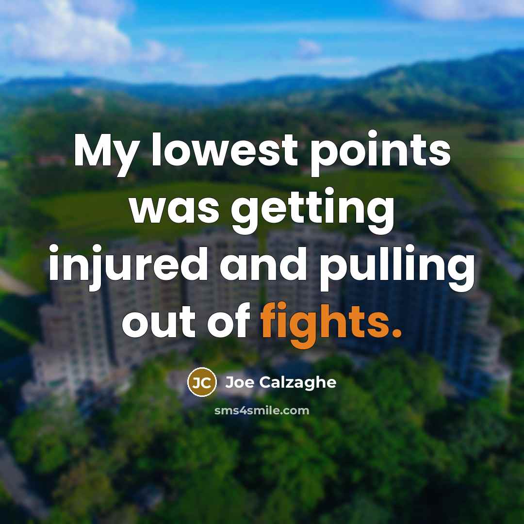 “My lowest points was getting injured and pulling out of…” quote by Joe Calzaghe