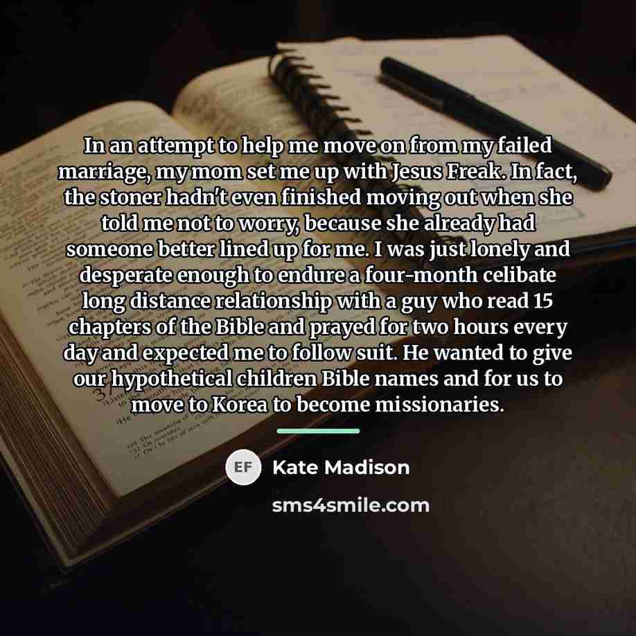 “In an attempt to help me move on from my…” quote by Kate Madison