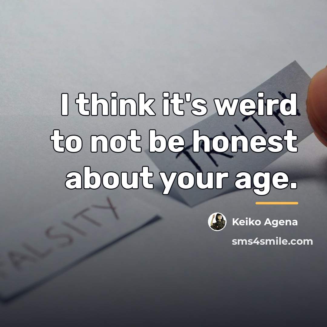 “I think it's weird to not be honest about your…” quote by Keiko Agena