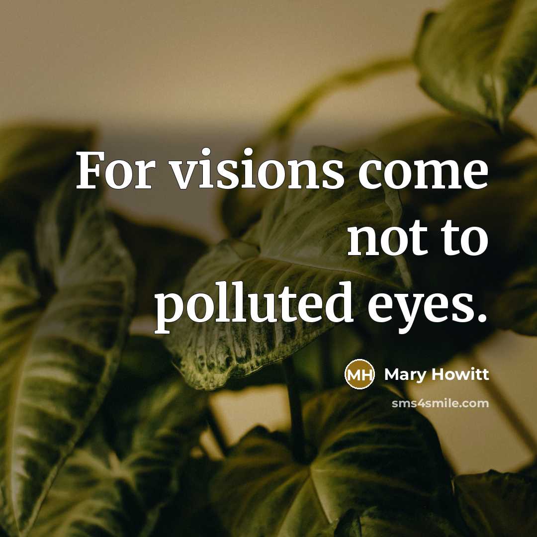 “For visions come not to polluted eyes.…” quote by Mary Howitt