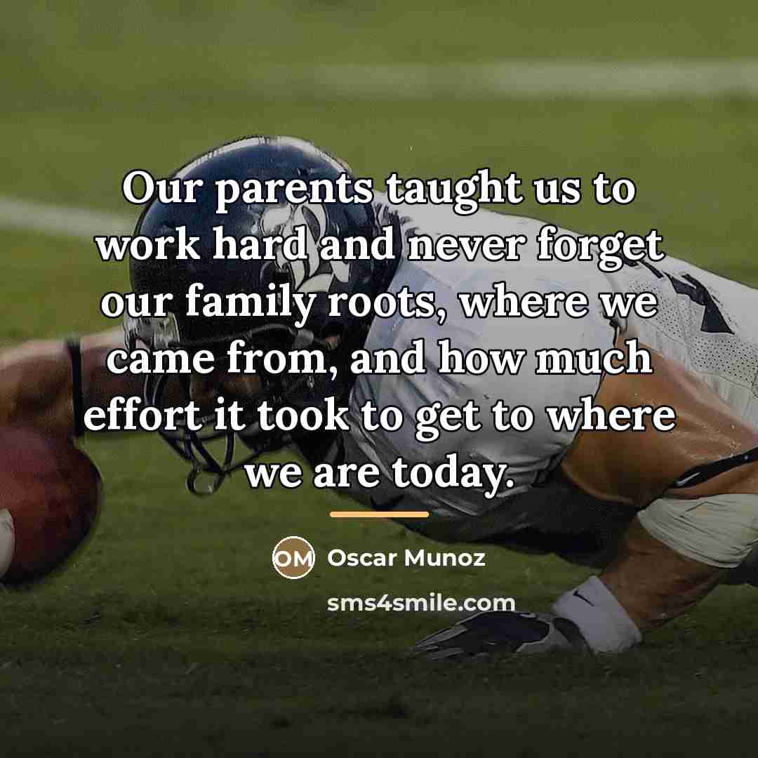 “Our parents taught us to work hard and never forget…” quote by Oscar Munoz