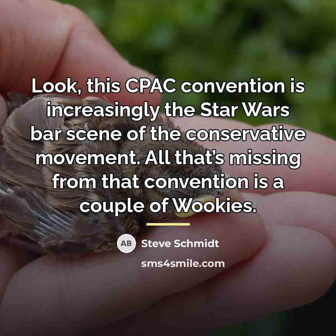 “Look, this CPAC convention is increasingly the Star Wars bar…” quote by Steve Schmidt