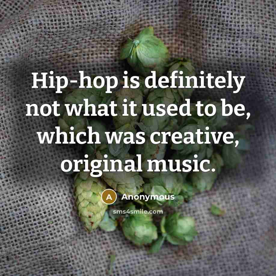 “Hip-hop is definitely not what it used to be, which…” quote by Anonymous