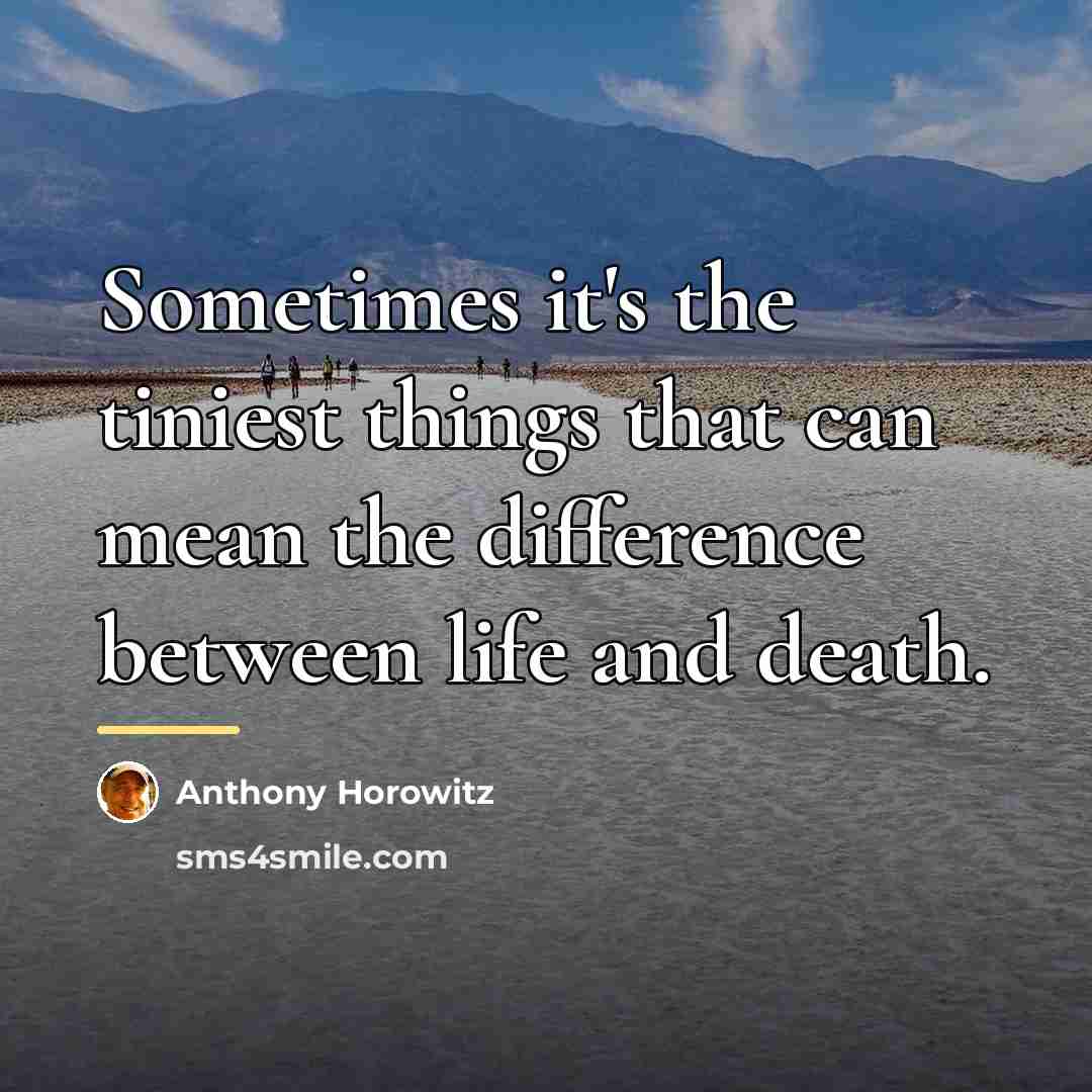 “Sometimes it's the tiniest things that can mean the difference…” quote by Anthony Horowitz