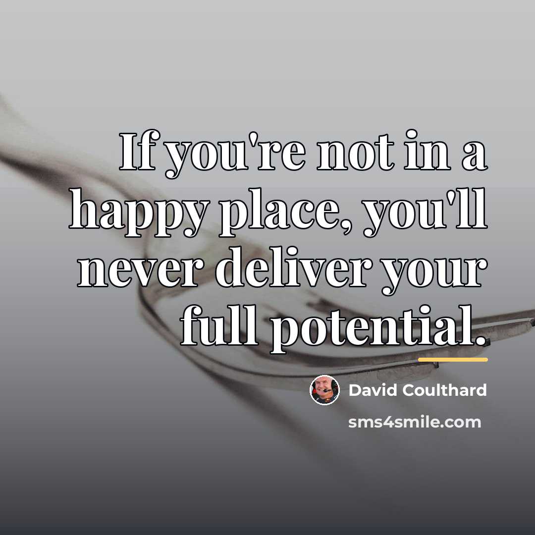 “If you're not in a happy place, you'll never deliver…” quote by David Coulthard