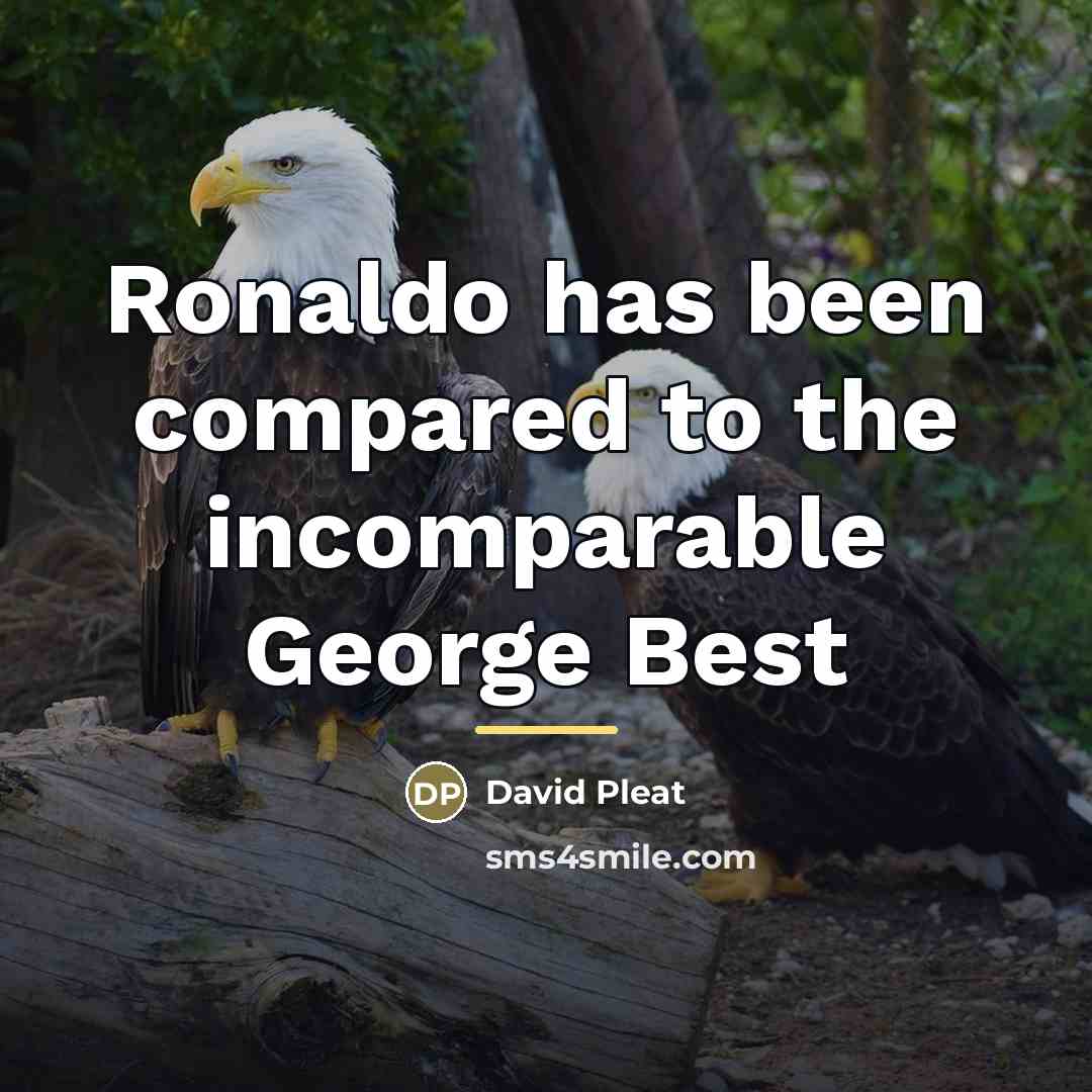 “Ronaldo has been compared to the incomparable George Best…” quote by David Pleat