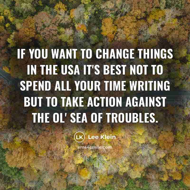 “If you want to change things in the USA it's…” quote by Lee Klein