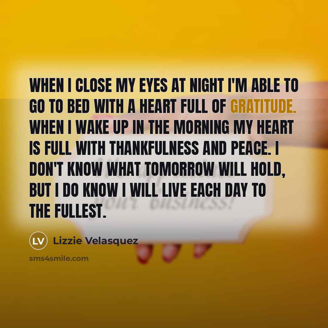 “When I close my eyes at night I'm able to…” quote by Lizzie Velasquez