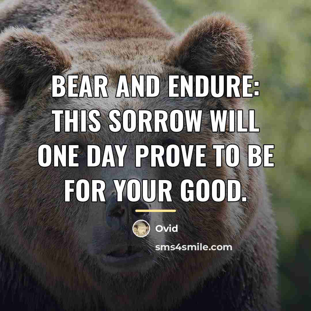 “Bear and endure: This sorrow will one day prove to…” quote by Ovid