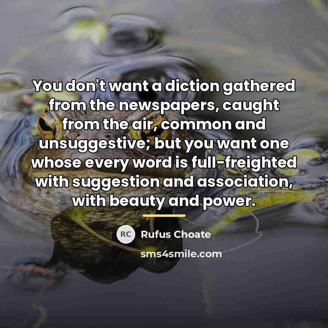 “You don't want a diction gathered from the newspapers, caught…” quote by Rufus Choate