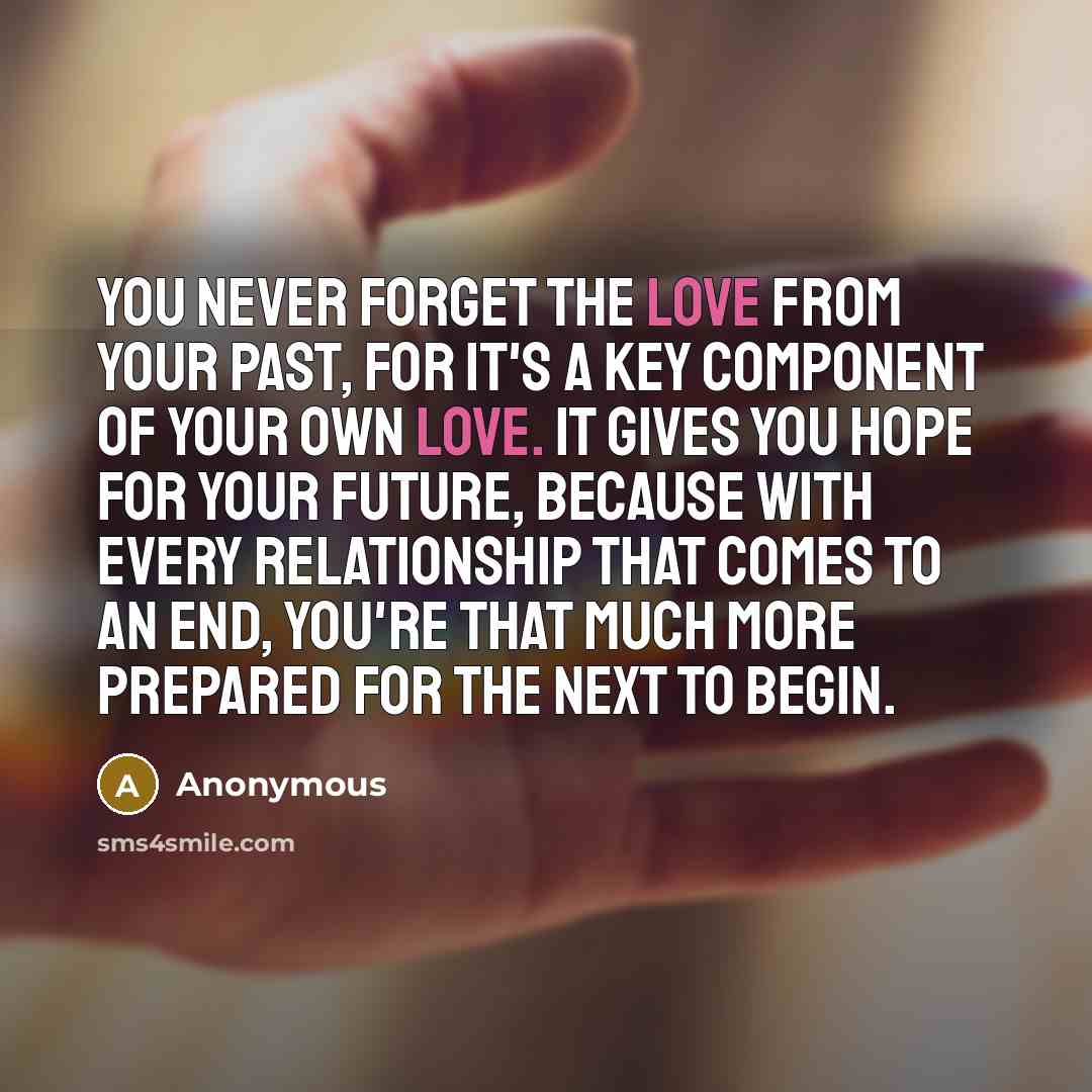 “You never forget the love from your past, for it's…” quote by Anonymous