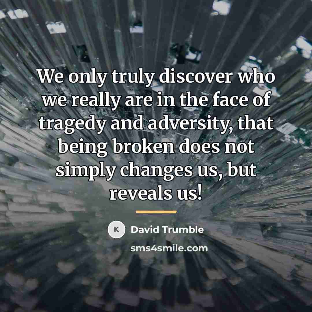 “We only truly discover who we really are in the…” quote by David Trumble
