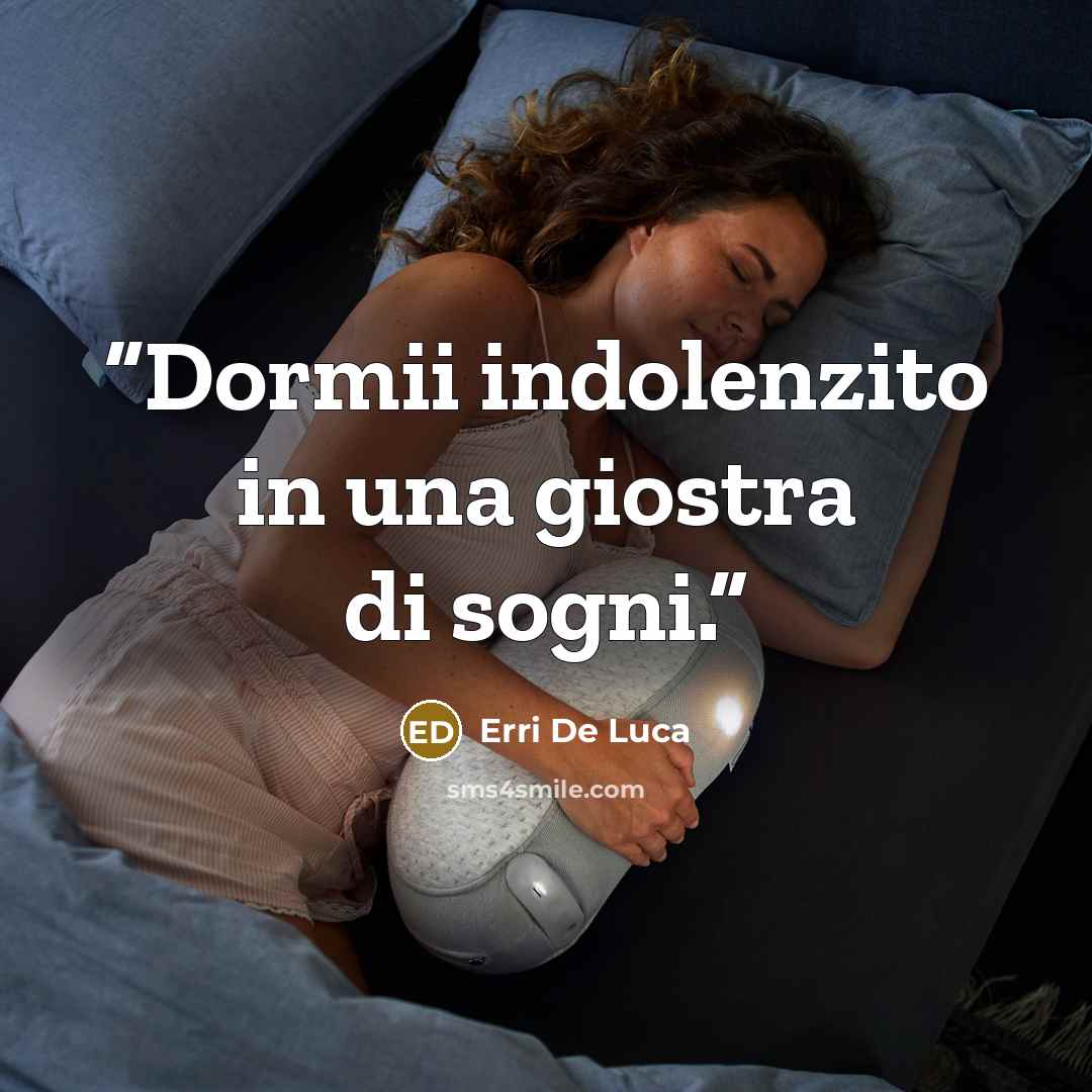 “Dormii indolenzito in una giostra di sogni.” quote by Erri De Luca