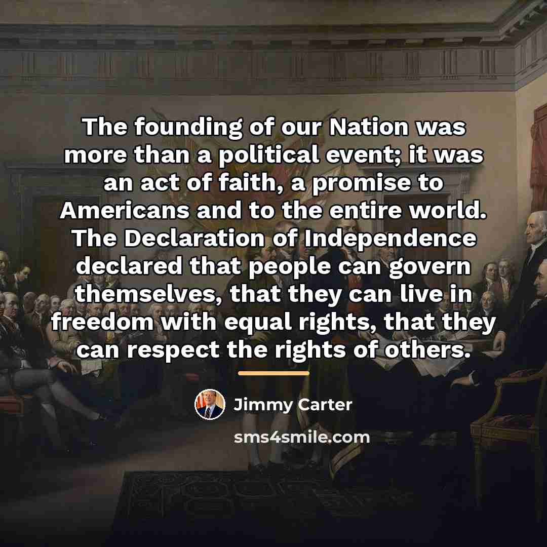 “The founding of our Nation was more than a political…” quote by Jimmy Carter