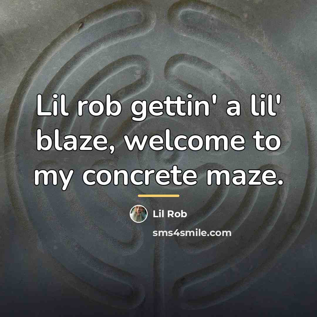 “Lil rob gettin' a lil' blaze, welcome to my concrete…” quote by Lil Rob