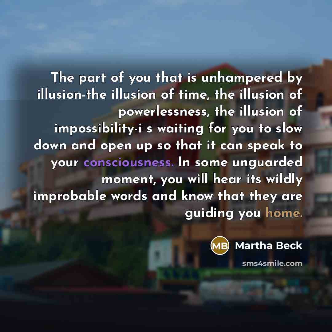 “The part of you that is unhampered by illusion-the illusion…” quote by Martha Beck