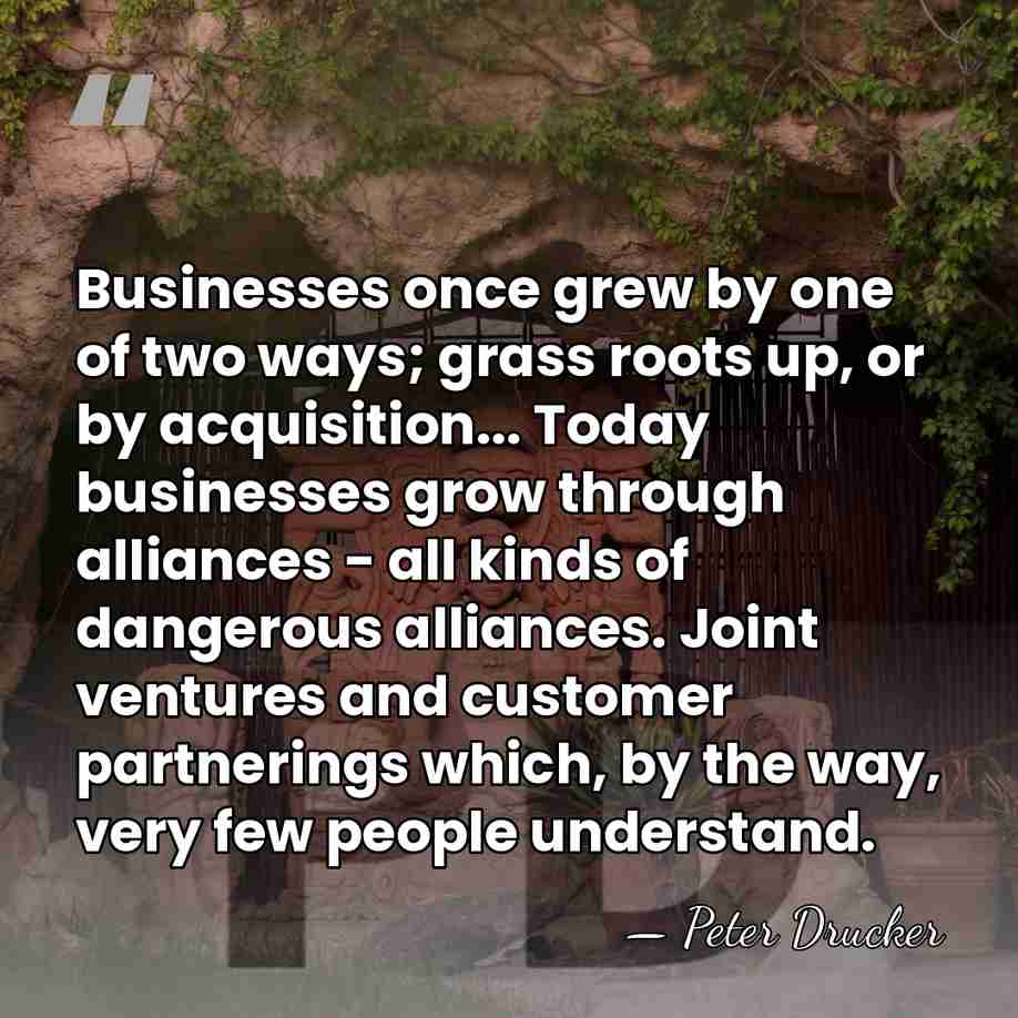 Businesses once grew by one of two ways; grass roots up, or&hellip; - Peter Drucker