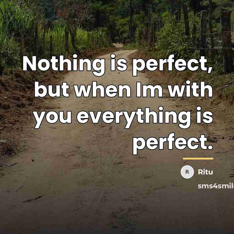 “Nothing is perfect, but when Im with you everything is…” quote by Ritu