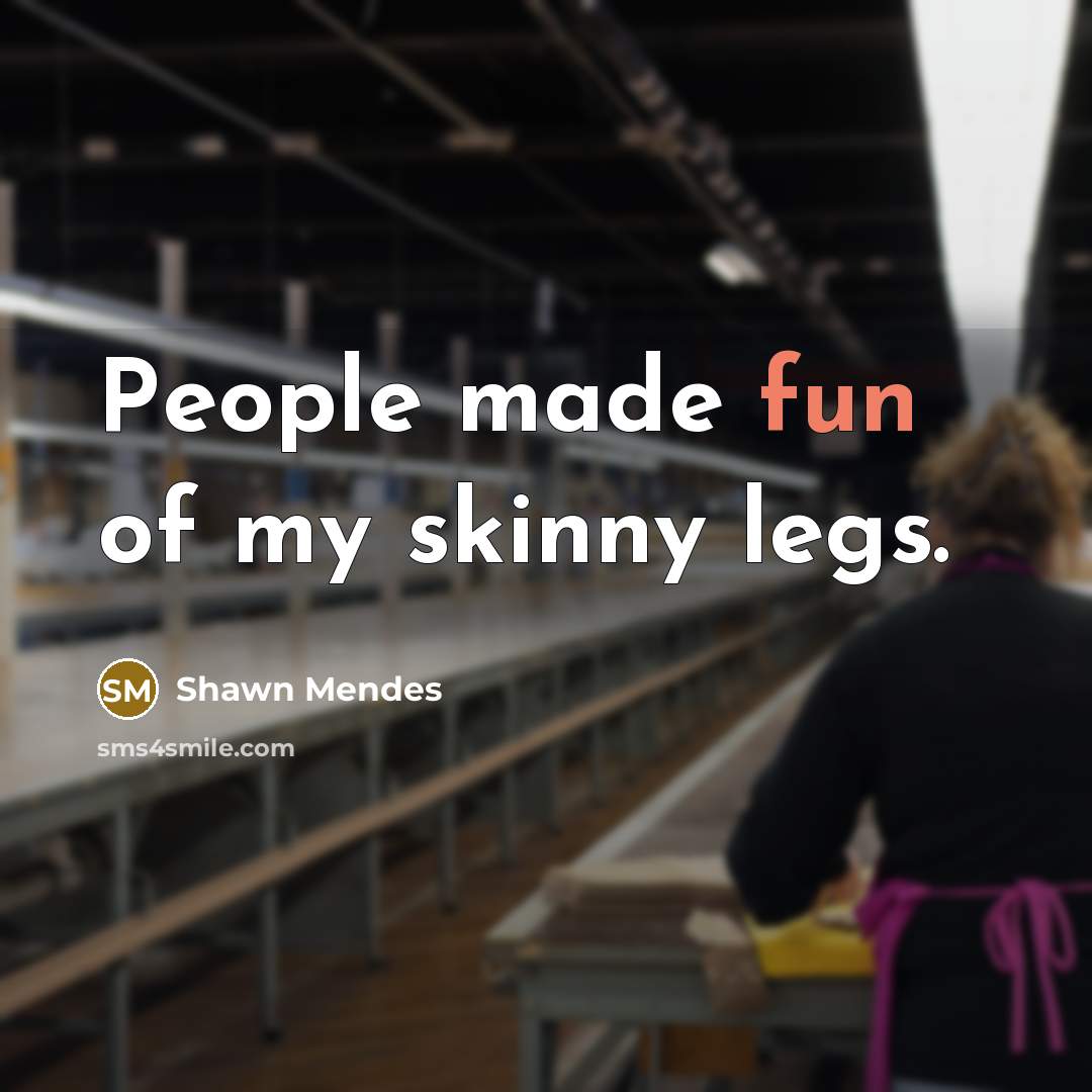 “People made fun of my skinny legs.…” quote by Shawn Mendes