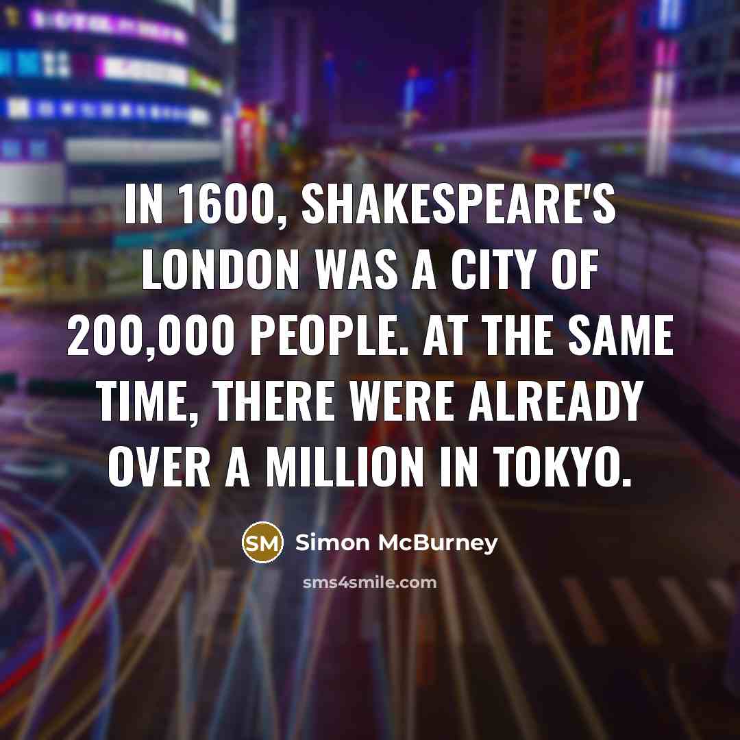 “In 1600, Shakespeare's London was a city of 200,000 people.…” quote by Simon McBurney