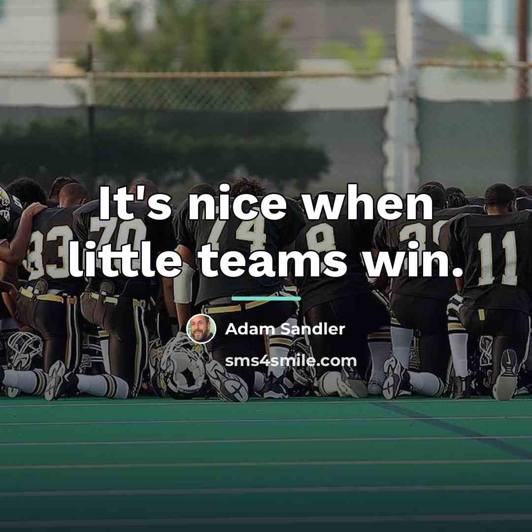 “It's nice when little teams win.…” quote by Adam Sandler
