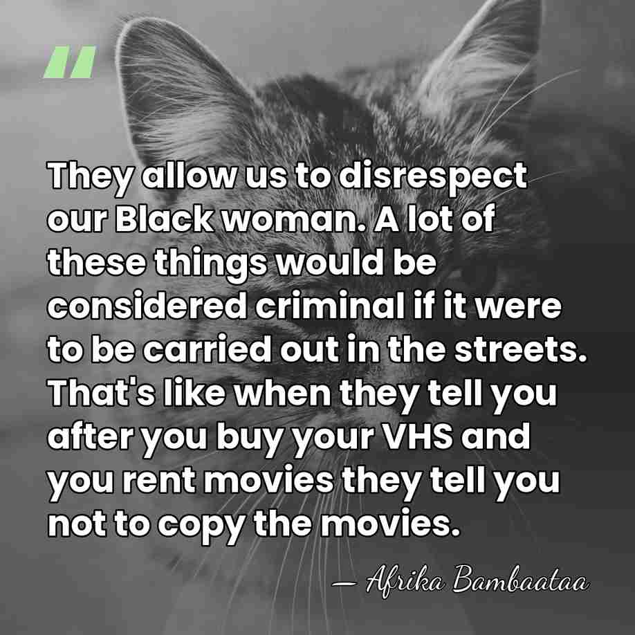They allow us to disrespect our Black woman. A lot of these&hellip; - Afrika Bambaataa