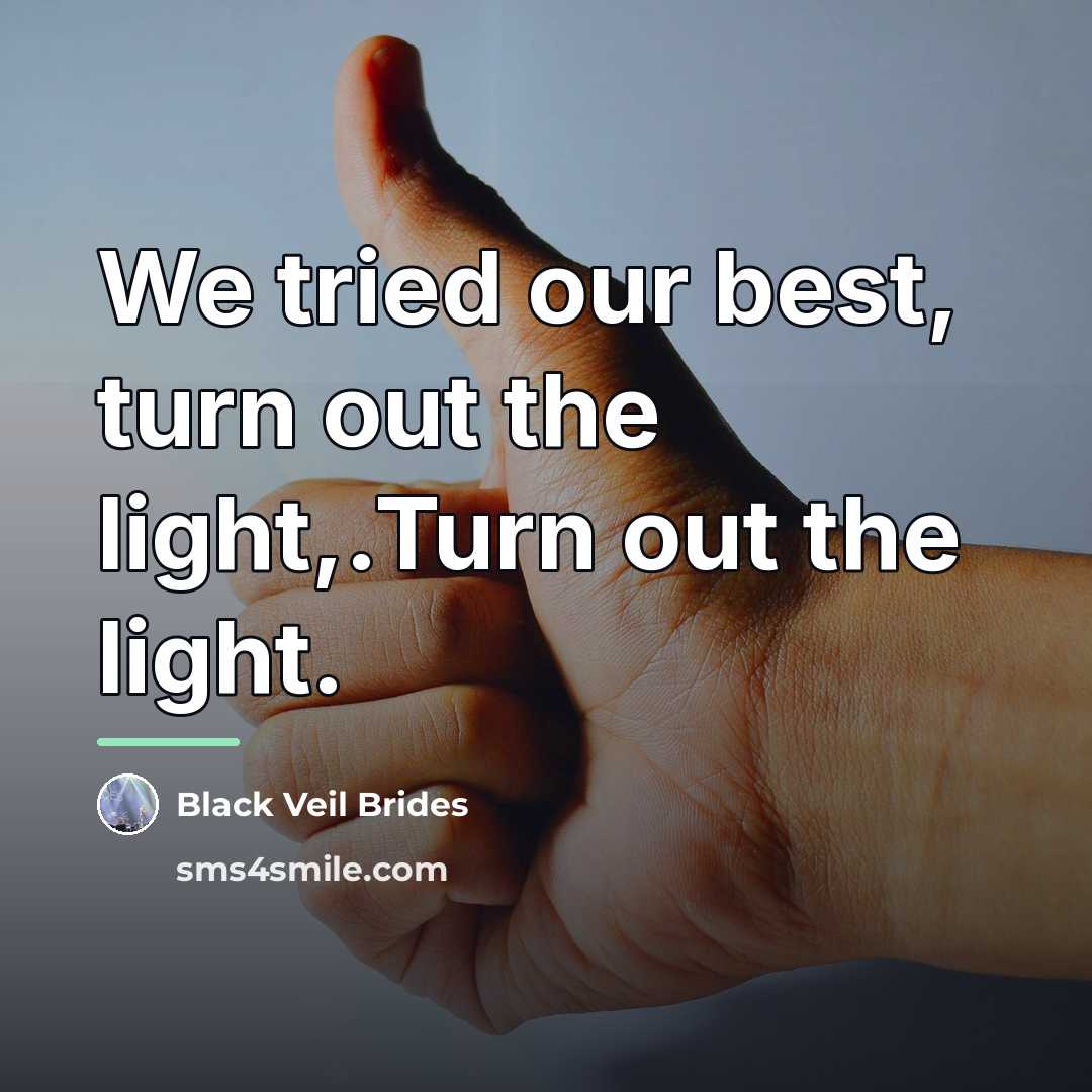 “We tried our best, turn out the light,.Turn out the…” quote by Black Veil Brides