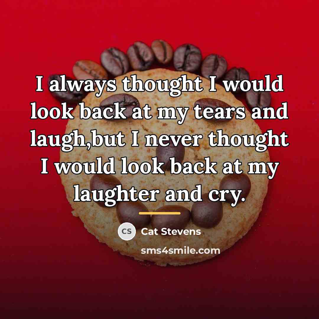 “I always thought I would look back at my tears…” quote by Cat Stevens