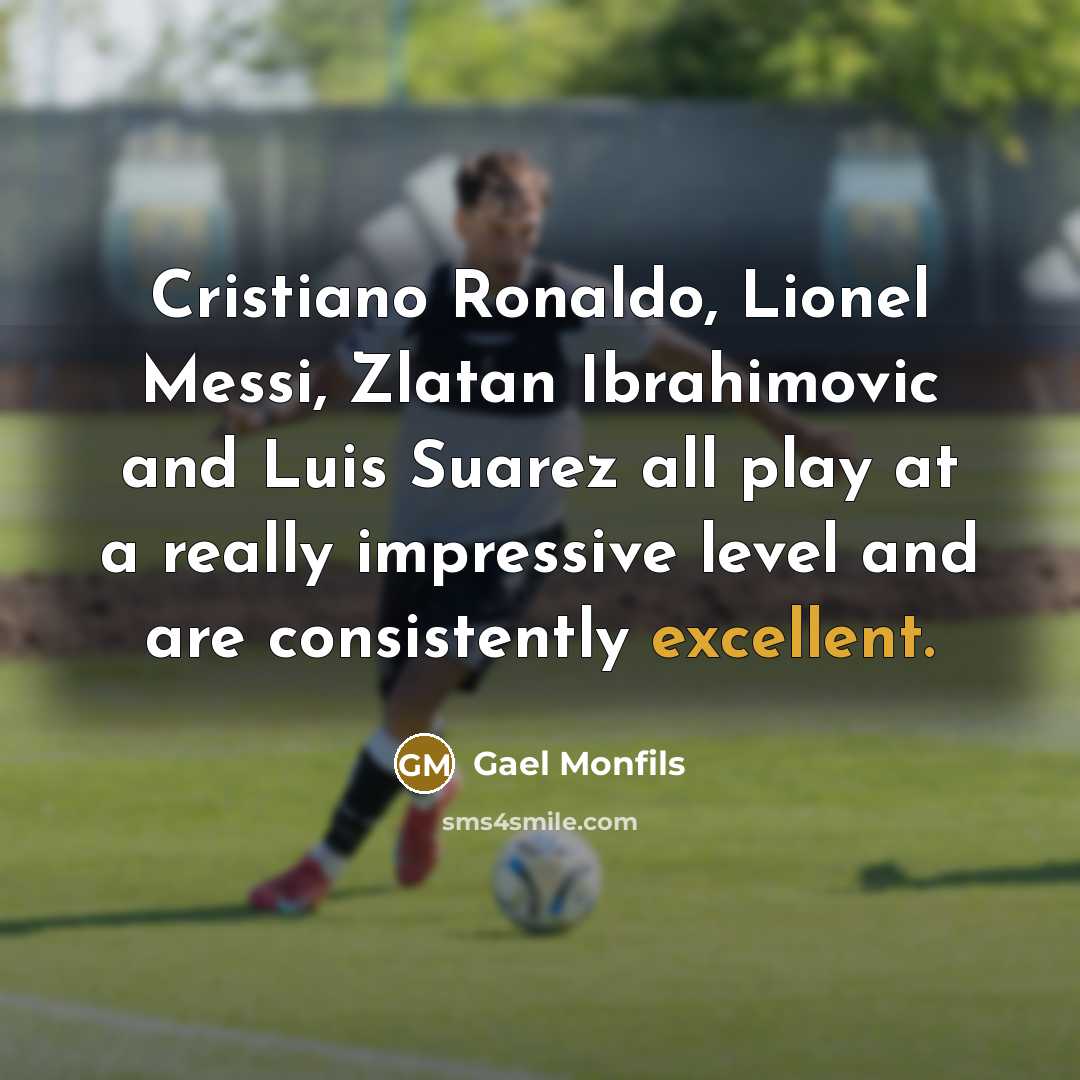 “Cristiano Ronaldo, Lionel Messi, Zlatan Ibrahimovic and Luis Suarez all…” quote by Gael Monfils