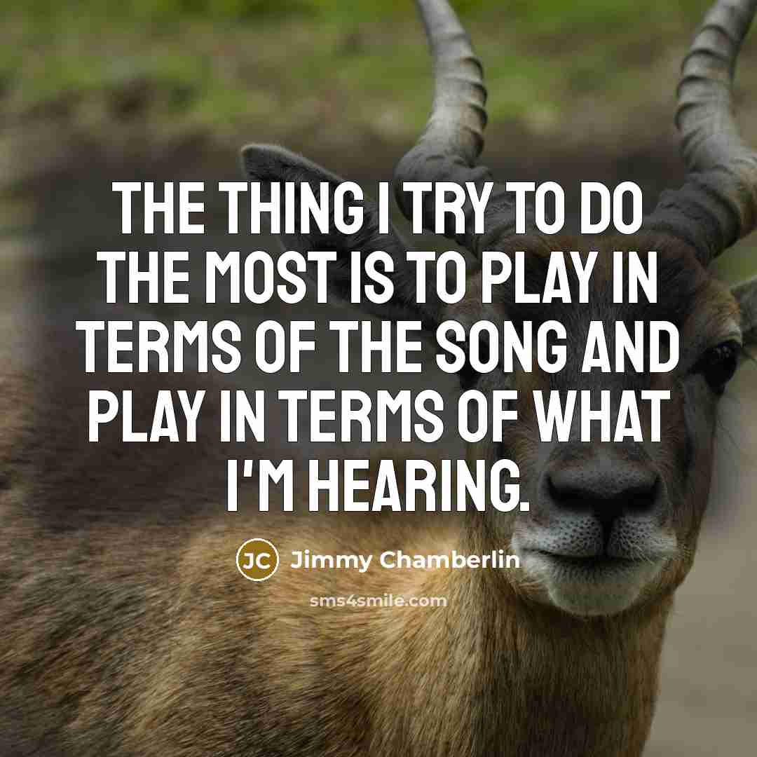 “The thing I try to do the most is to…” quote by Jimmy Chamberlin