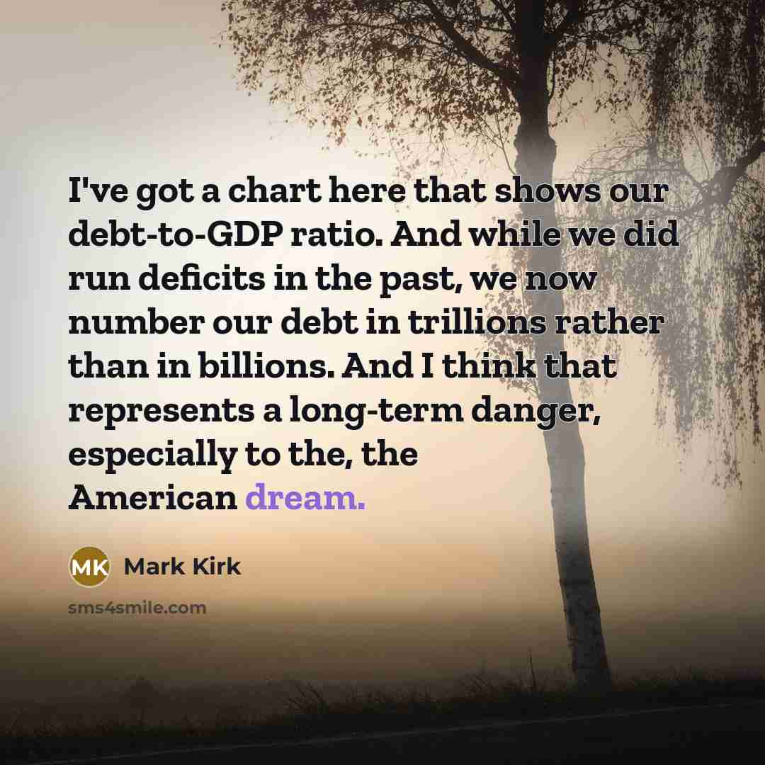 “I've got a chart here that shows our debt-to-GDP ratio.…” quote by Mark Kirk