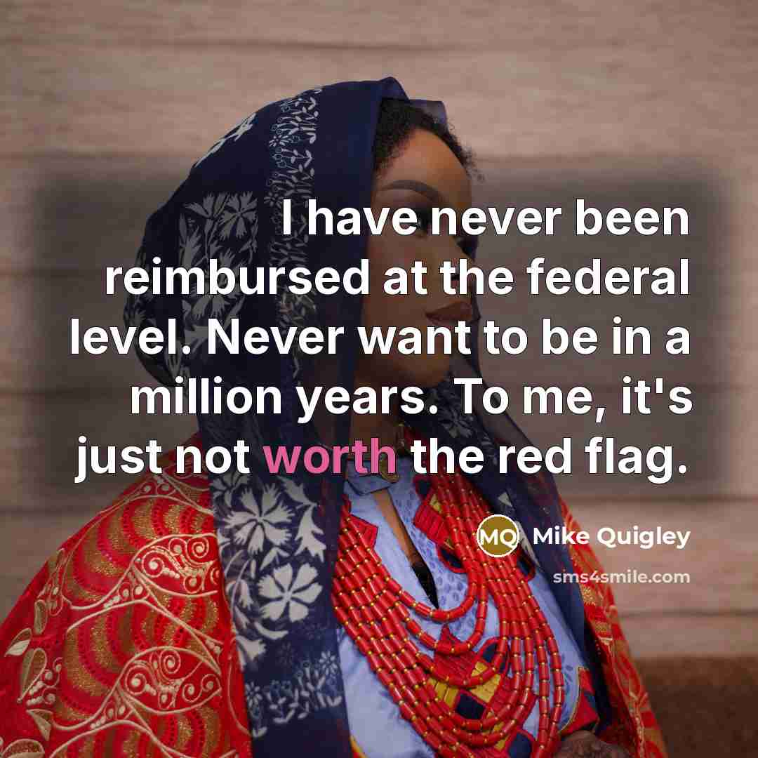 “I have never been reimbursed at the federal level. Never want to be in a million years. To me, it's just not worth the red flag.” quote by Mike Quigley