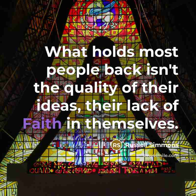 “What holds most people back isn't the quality of their…” quote by Russell Simmons