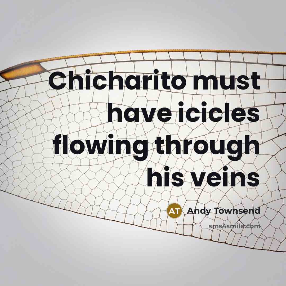 “Chicharito must have icicles flowing through his veins” quote by Andy Townsend
