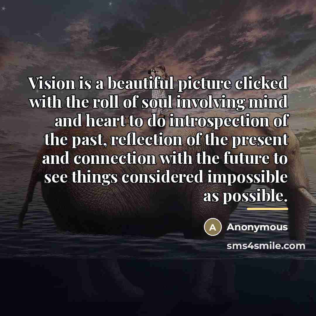 “Vision is a beautiful picture clicked with the roll of…” quote by Anonymous