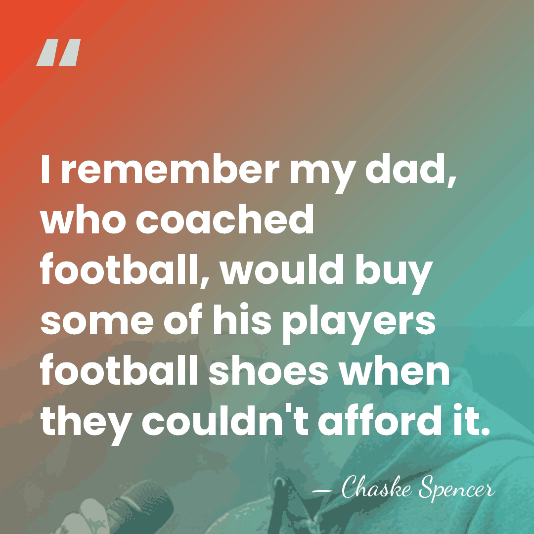 I remember my dad, who coached football, would buy some of his&hellip; - Chaske Spencer