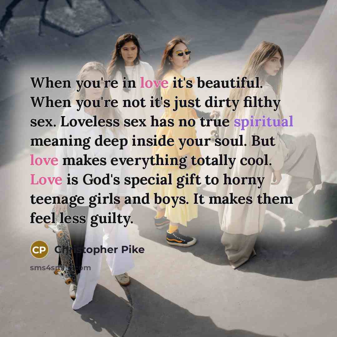 “When you're in love it's beautiful. When you're not it's…” quote by Christopher Pike