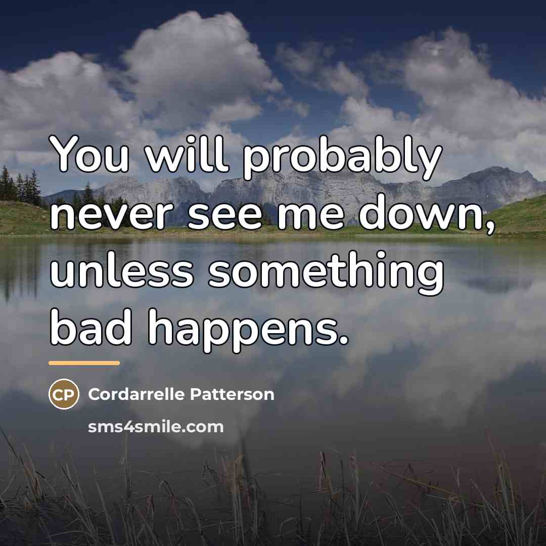 “You will probably never see me down, unless something bad…” quote by Cordarrelle Patterson