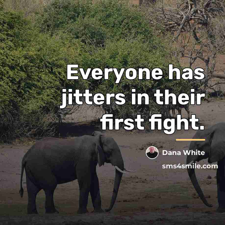 “Everyone has jitters in their first fight.…” quote by Dana White