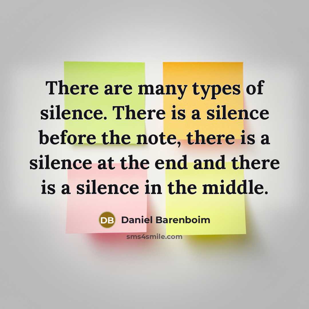 “There are many types of silence. There is a silence…” quote by Daniel Barenboim