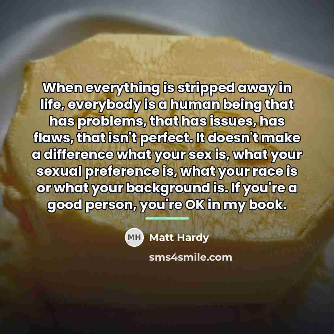“When everything is stripped away in life, everybody is a…” quote by Matt Hardy