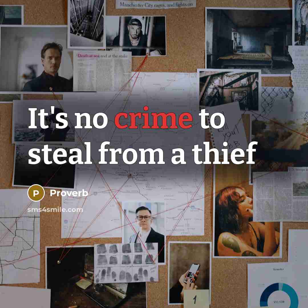 “It's no crime to steal from a thief…” quote by Proverb