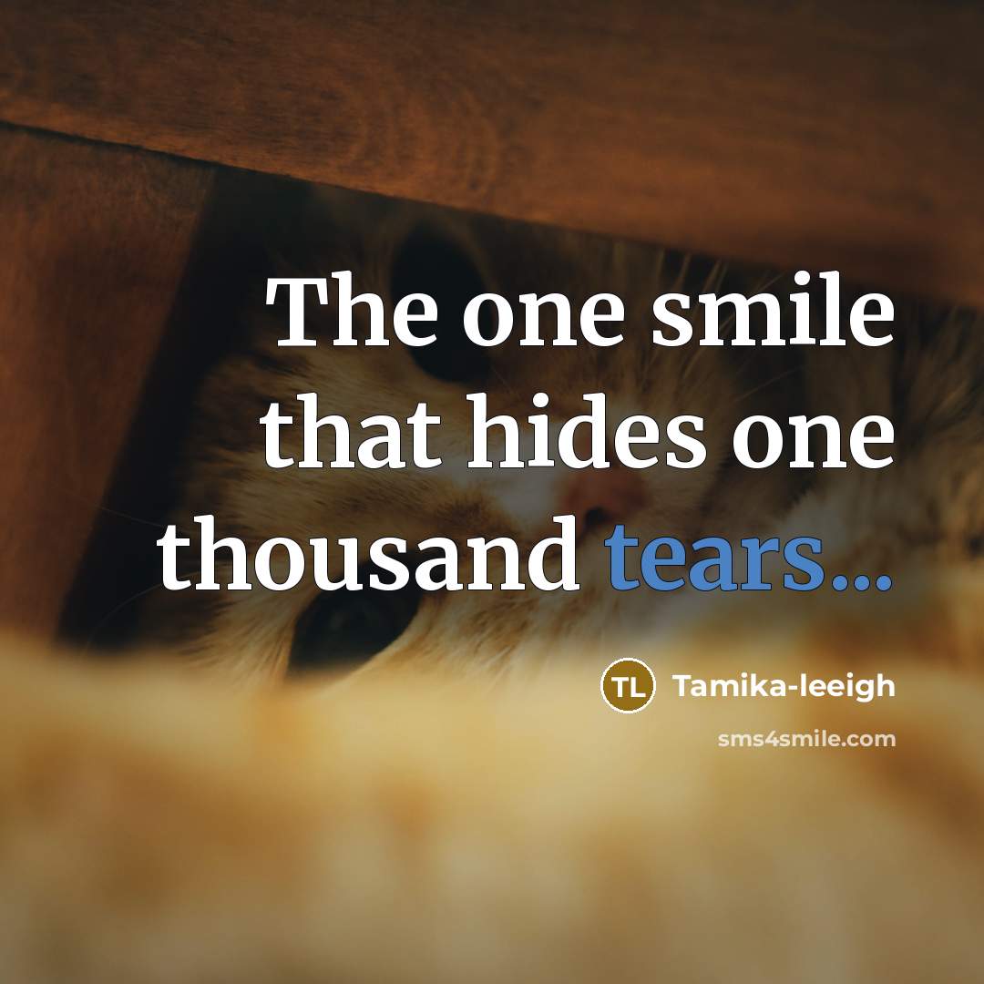 “The one smile that hides one thousand tears...…” quote by Tamika-leeigh