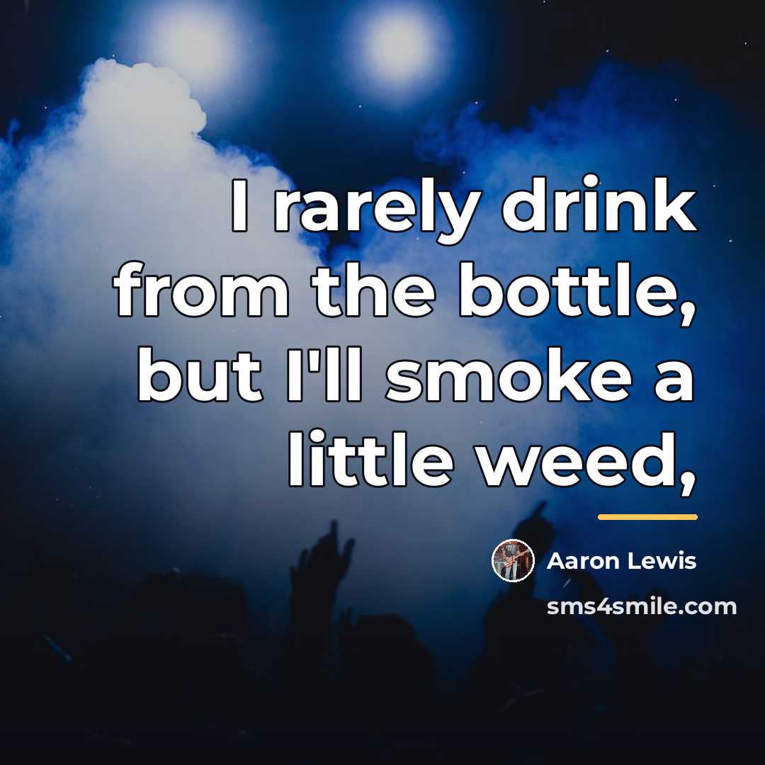 “I rarely drink from the bottle, but I'll smoke a…” quote by Aaron Lewis