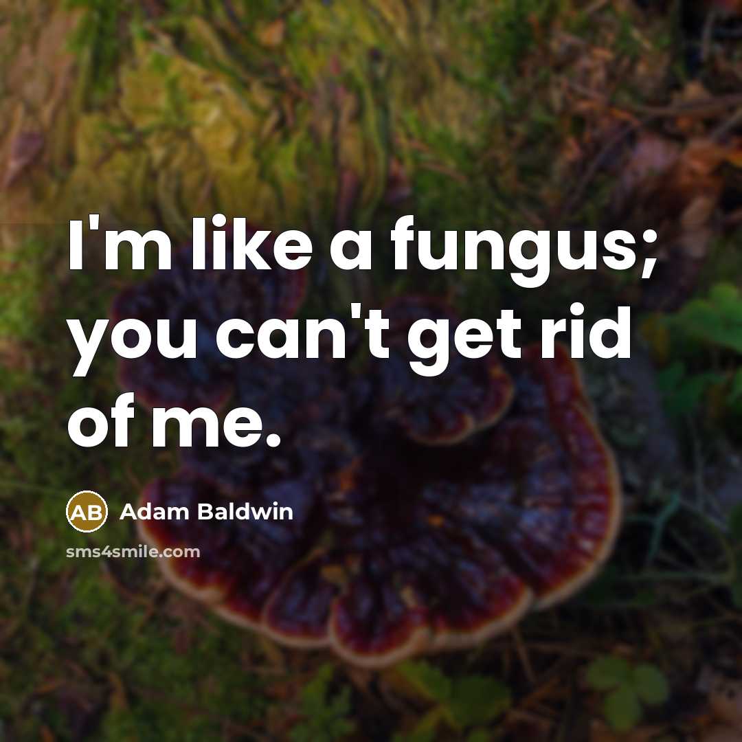 “I'm like a fungus; you can't get rid of me.…” quote by Adam Baldwin
