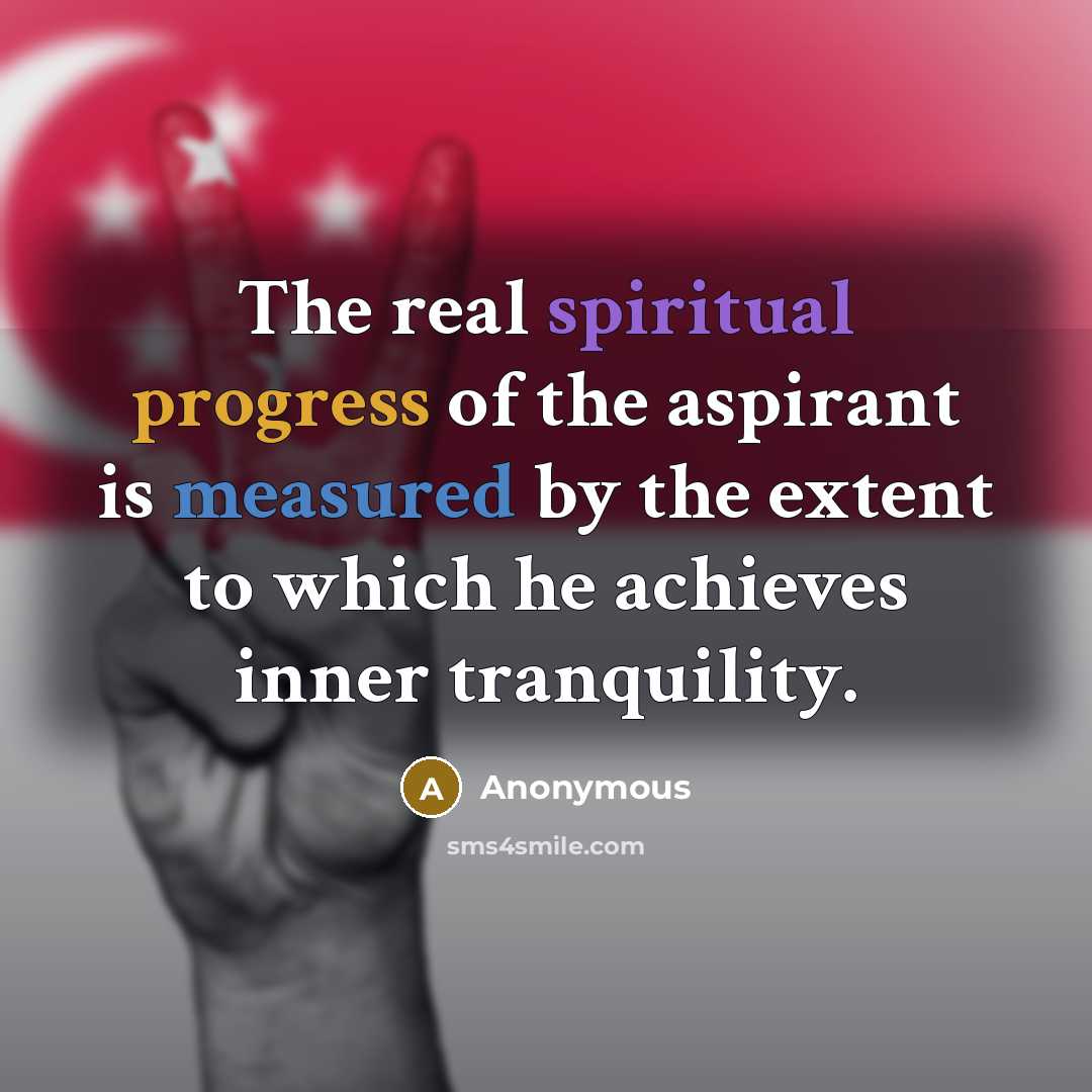 “The real spiritual progress of the aspirant is measured by the extent to which he achieves inner tranquility.” quote by Anonymous