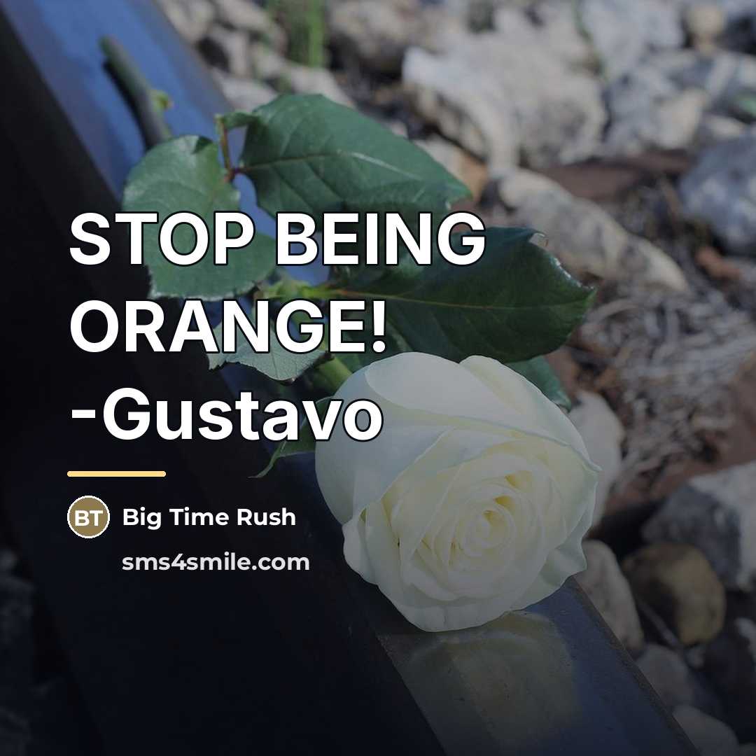 “STOP BEING ORANGE! -Gustavo…” quote by Big Time Rush