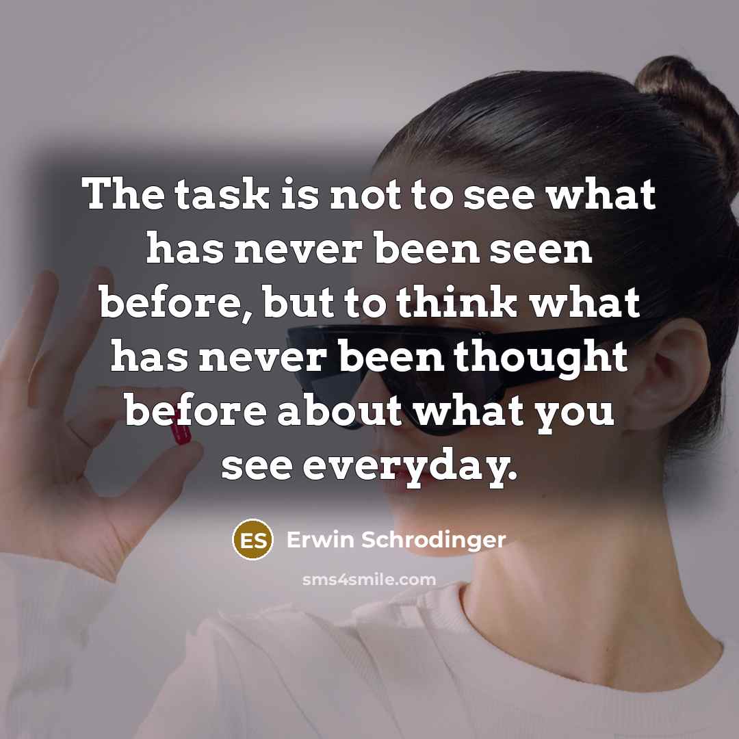 “The task is not to see what has never been…” quote by Erwin Schrodinger